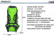 80L Waterproof   Large Outdoor Backpack