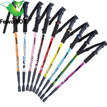 Straight Grip Handle outdoor trekking 3 joint hiking pole aluminum