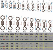 Rompin 50PCS Ball Bearing Swivel Solid Rings Fishing Connector 1CM Length Ocean Boat Fishing Hooks