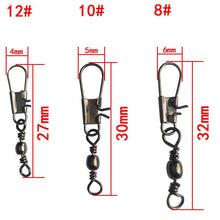 50pcs/lot Steel Interlock Snap Fishing Lure Tackle Ball Bearing Swivel Rolling Solid Rings Barbed Fishing