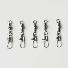 50pcs/lot Steel Interlock Snap Fishing Lure Tackle Ball Bearing Swivel Rolling Solid Rings Barbed Fishing