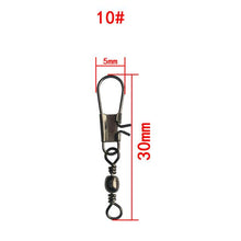 50pcs/lot Steel Interlock Snap Fishing Lure Tackle Ball Bearing Swivel Rolling Solid Rings Barbed Fishing