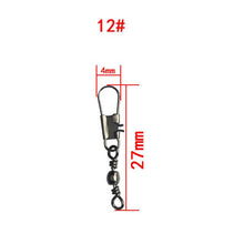 50pcs/lot Steel Interlock Snap Fishing Lure Tackle Ball Bearing Swivel Rolling Solid Rings Barbed Fishing