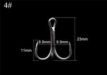 40pcs/Set Super Sharp Barbed Hook Treble Fishing Hooks 4/6/8# High Carbon Steel