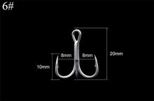 40pcs/Set Super Sharp Barbed Hook Treble Fishing Hooks 4/6/8# High Carbon Steel