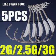 5pcs/lot Afishlure 2g/2.5g/3g Barbed Lead Fishing Crank Hook Fit for Rigs Fishing Tackle Hooks