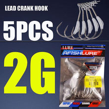 5pcs/lot Afishlure 2g/2.5g/3g Barbed Lead Fishing Crank Hook Fit for Rigs Fishing Tackle Hooks
