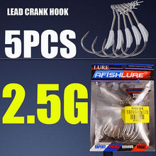 5pcs/lot Afishlure 2g/2.5g/3g Barbed Lead Fishing Crank Hook Fit for Rigs Fishing Tackle Hooks